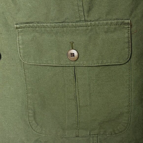 L.L.Bean Barn Coat Chore Jacket Small Olive Green Canvas Corduroy Women’s Small - Picture 8 of 9